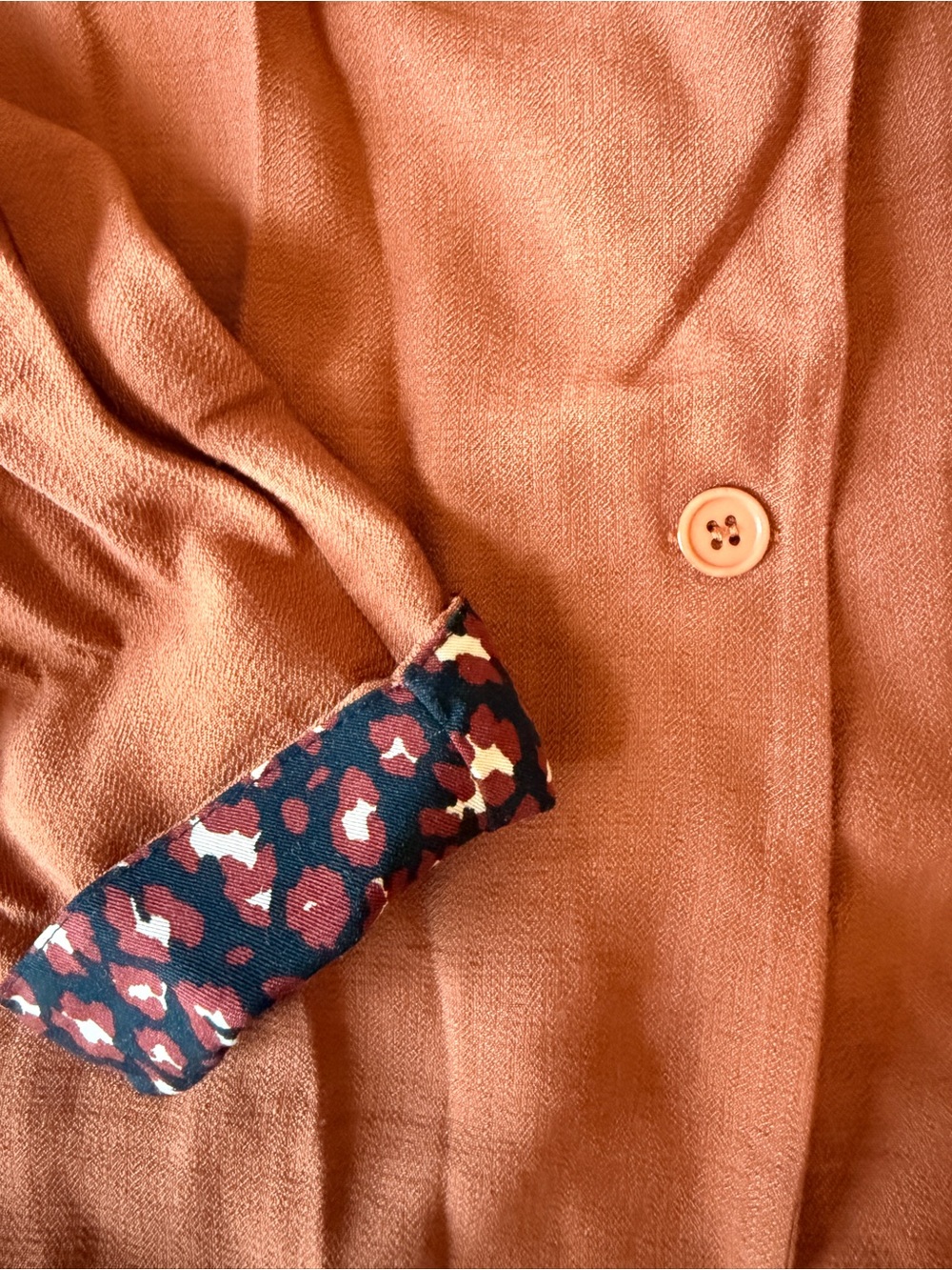Rust Single-Button Lightweight Blazer Jacket - Picture 4 of 7
